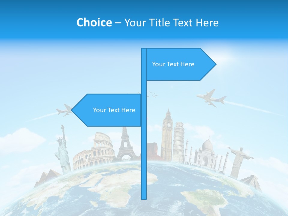 A Picture Of The World With A Lot Of Landmarks On It PowerPoint Template
