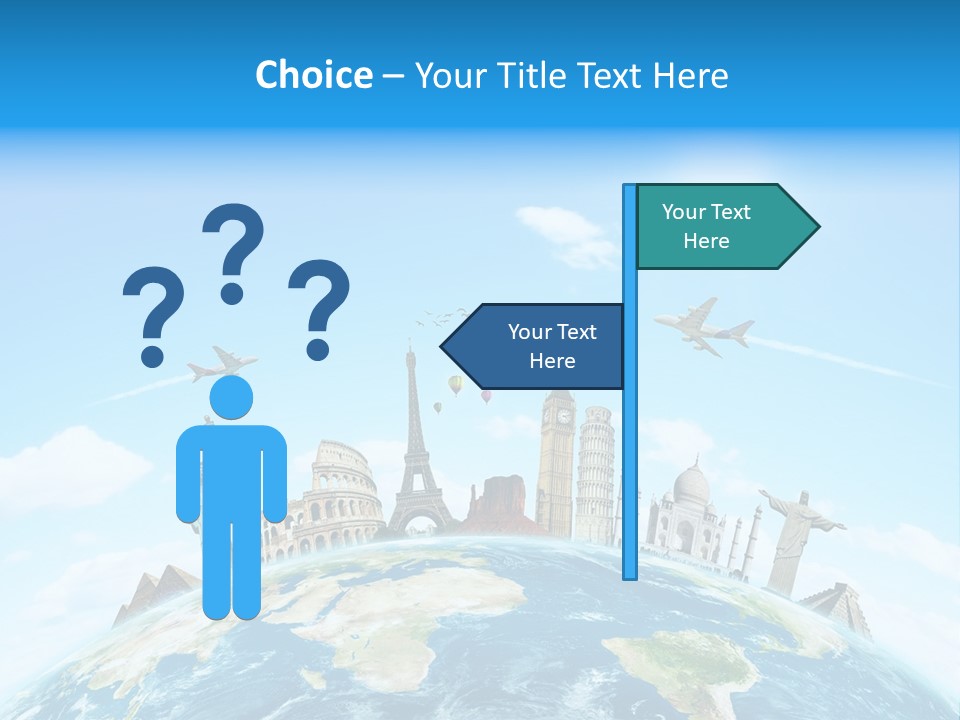 A Picture Of The World With A Lot Of Landmarks On It PowerPoint Template