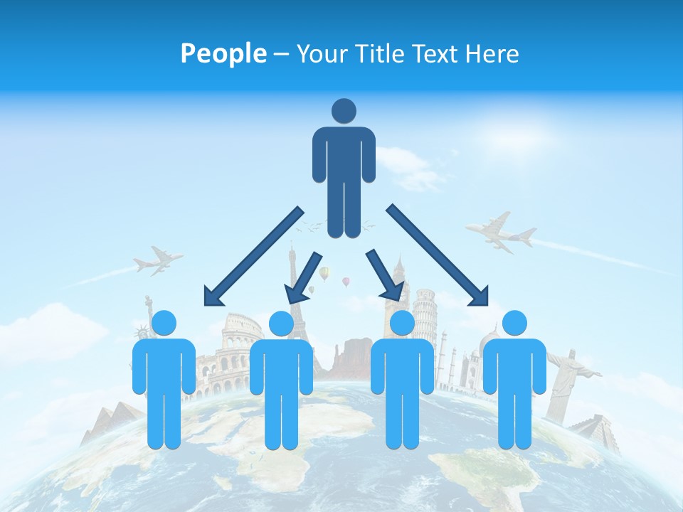 A Picture Of The World With A Lot Of Landmarks On It PowerPoint Template