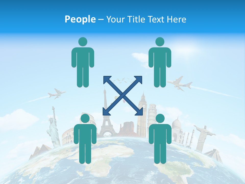 A Picture Of The World With A Lot Of Landmarks On It PowerPoint Template