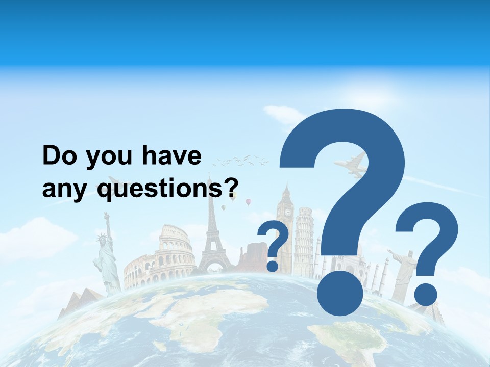 A Picture Of The World With A Lot Of Landmarks On It PowerPoint Template