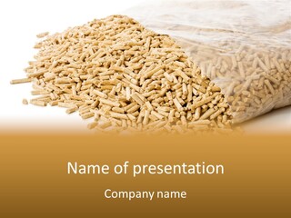 A Bag Full Of Rice On A White Background PowerPoint Template