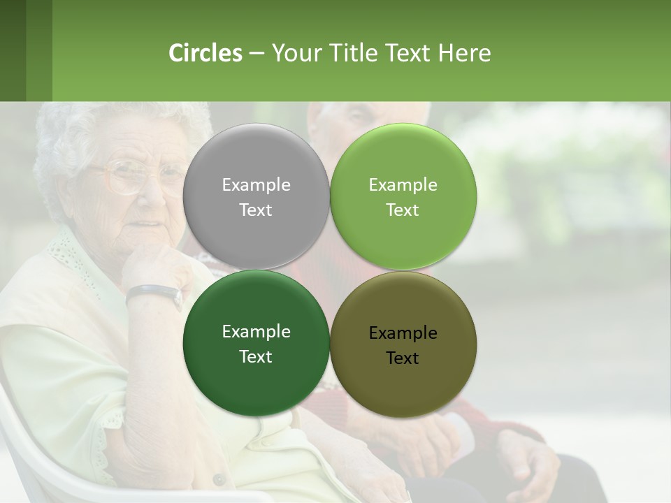 A Couple Of Elderly People Sitting On A Bench PowerPoint Template