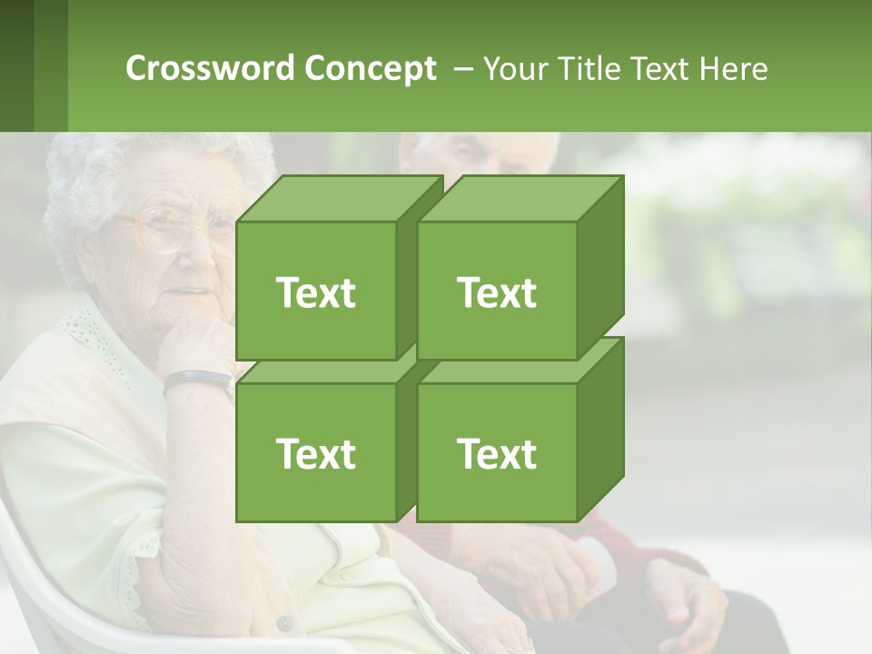 A Couple Of Elderly People Sitting On A Bench PowerPoint Template