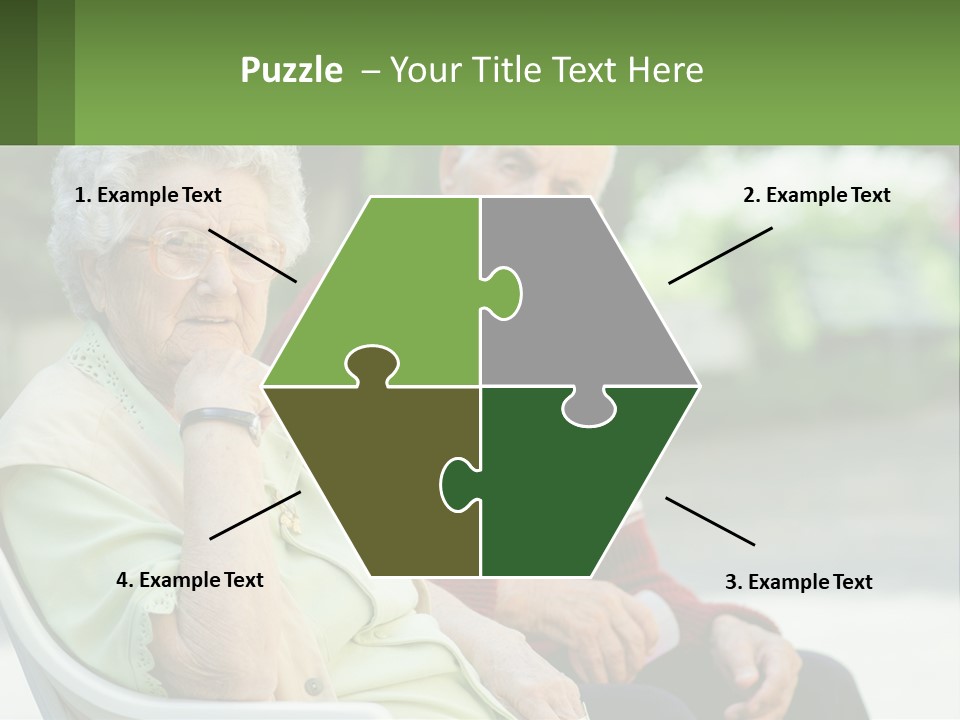 A Couple Of Elderly People Sitting On A Bench PowerPoint Template