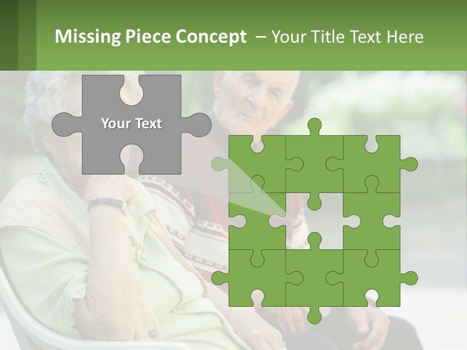 A Couple Of Elderly People Sitting On A Bench PowerPoint Template