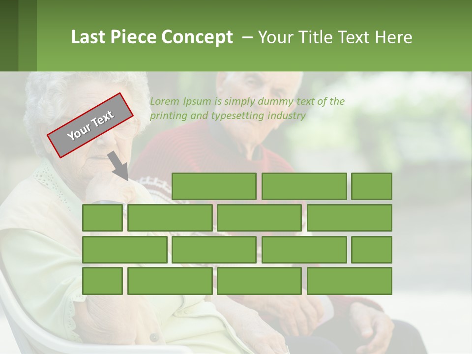 A Couple Of Elderly People Sitting On A Bench PowerPoint Template