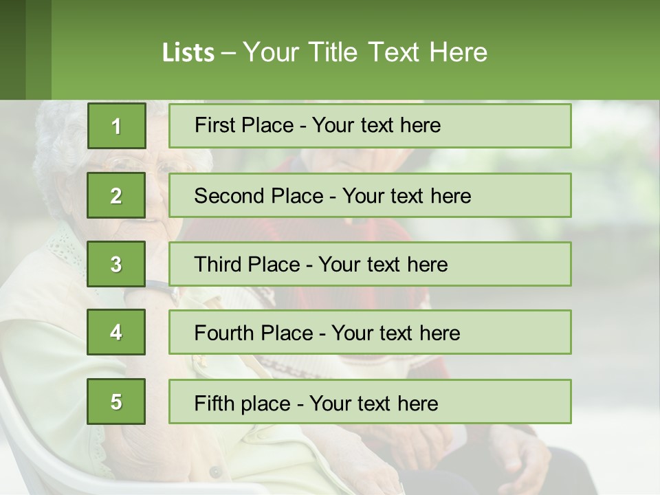 A Couple Of Elderly People Sitting On A Bench PowerPoint Template