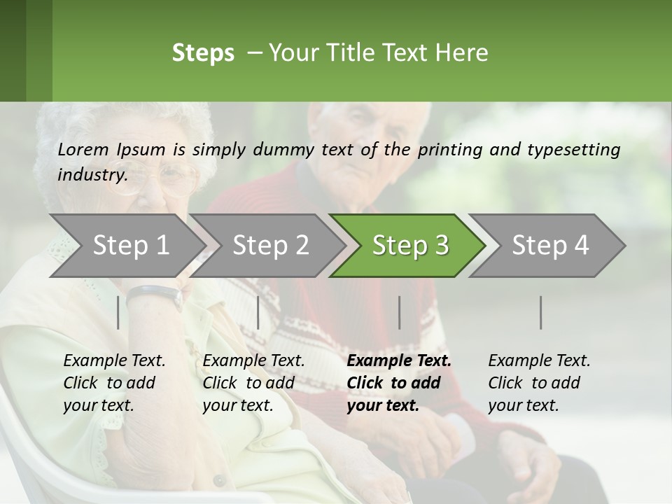 A Couple Of Elderly People Sitting On A Bench PowerPoint Template