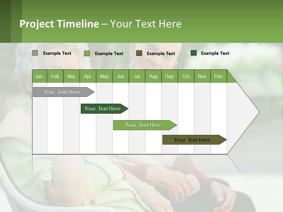 A Couple Of Elderly People Sitting On A Bench PowerPoint Template