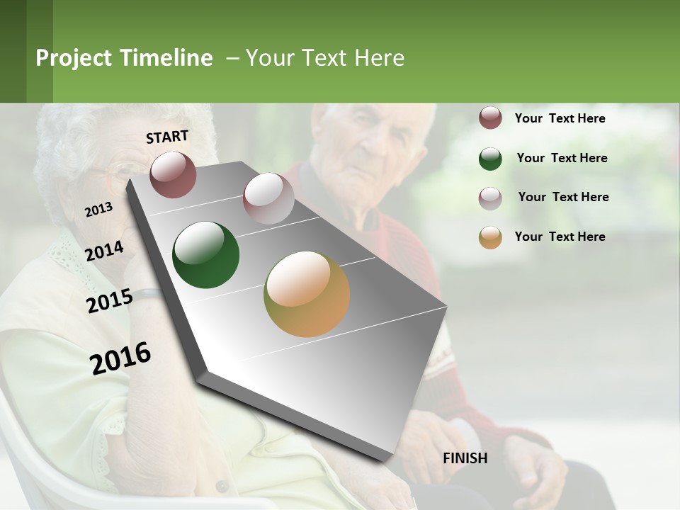 A Couple Of Elderly People Sitting On A Bench PowerPoint Template