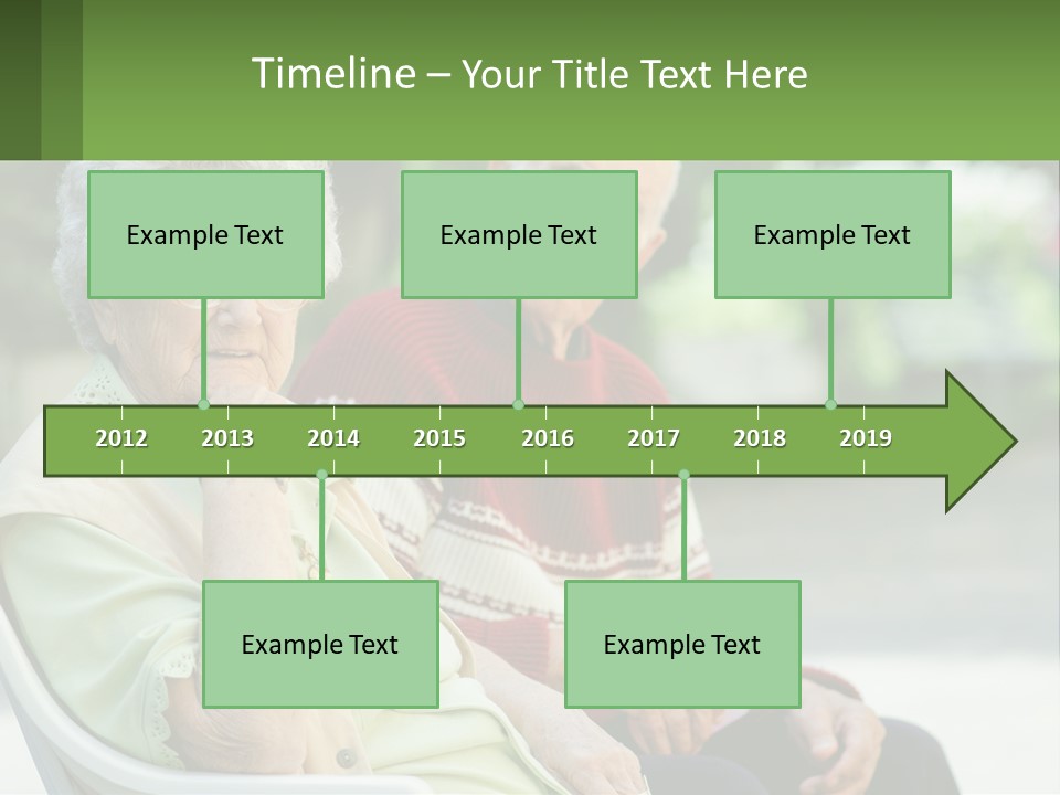 A Couple Of Elderly People Sitting On A Bench PowerPoint Template