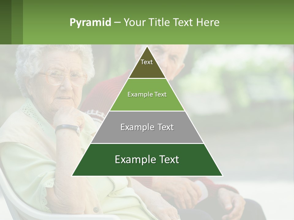 A Couple Of Elderly People Sitting On A Bench PowerPoint Template