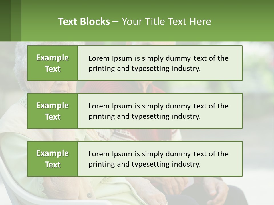 A Couple Of Elderly People Sitting On A Bench PowerPoint Template