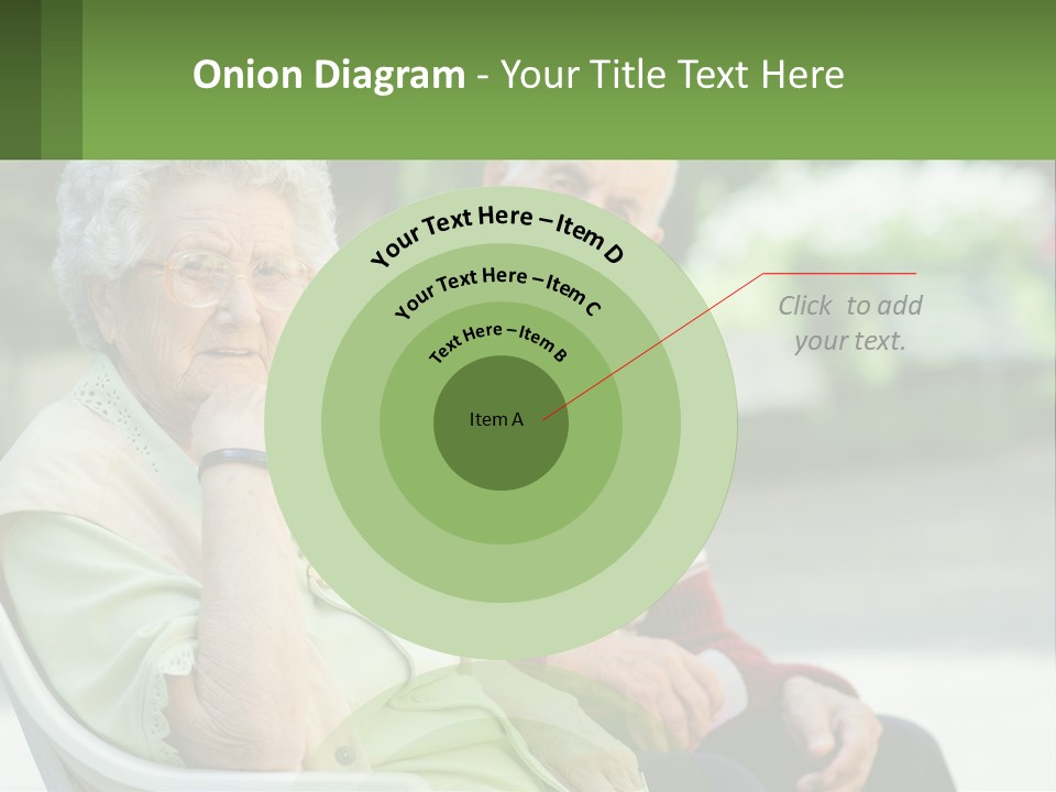 A Couple Of Elderly People Sitting On A Bench PowerPoint Template