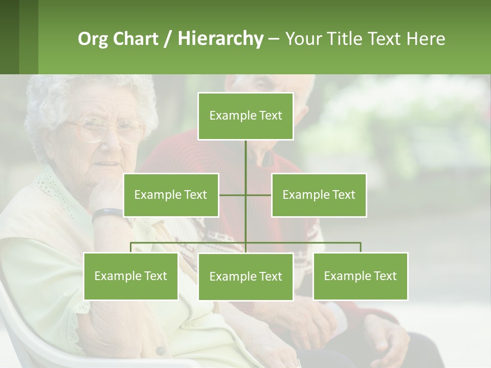 A Couple Of Elderly People Sitting On A Bench PowerPoint Template
