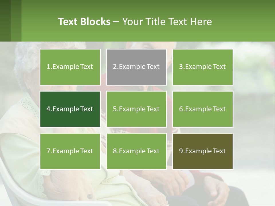A Couple Of Elderly People Sitting On A Bench PowerPoint Template