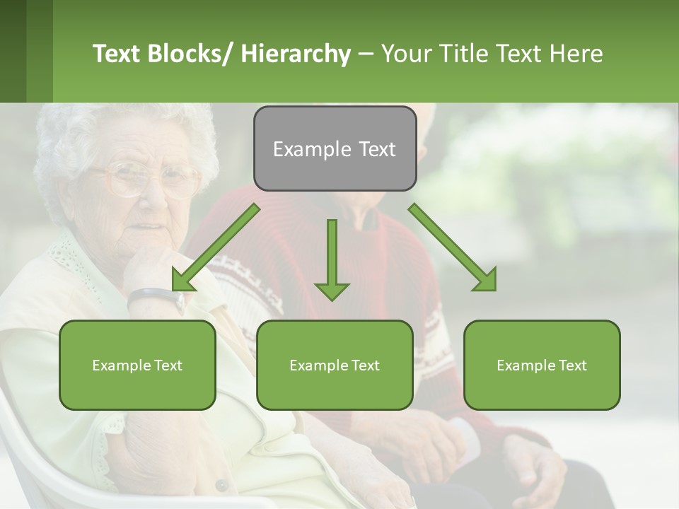 A Couple Of Elderly People Sitting On A Bench PowerPoint Template