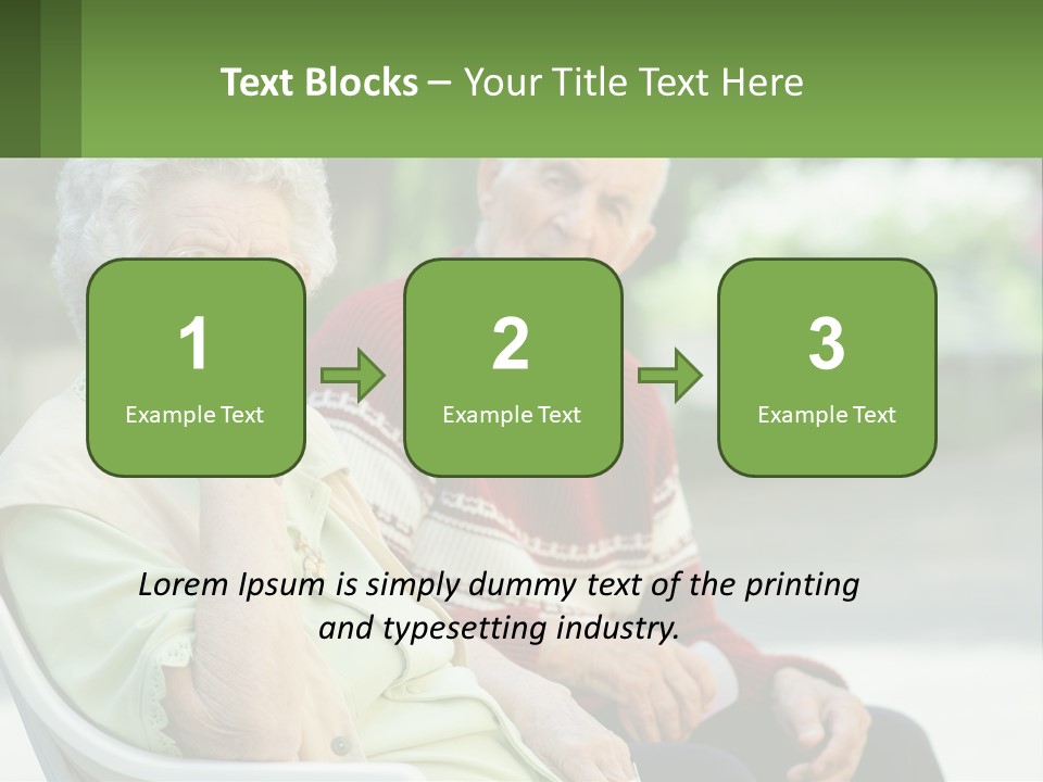 A Couple Of Elderly People Sitting On A Bench PowerPoint Template