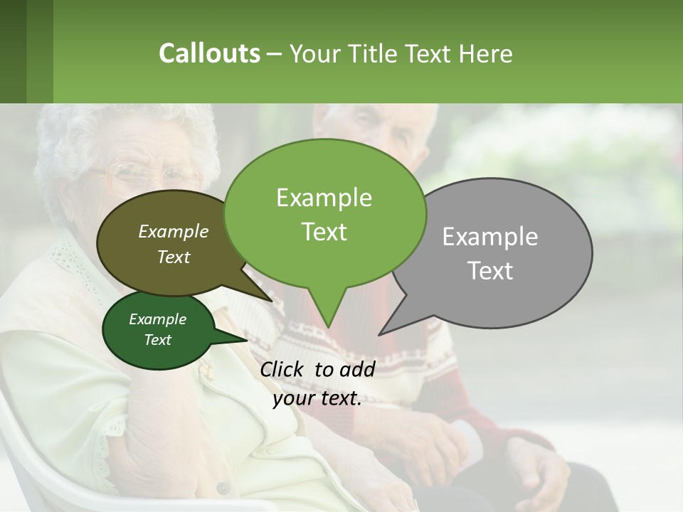 A Couple Of Elderly People Sitting On A Bench PowerPoint Template