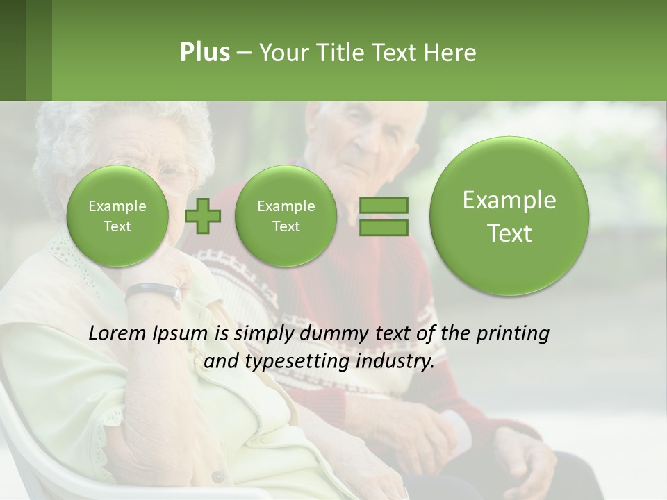 A Couple Of Elderly People Sitting On A Bench PowerPoint Template