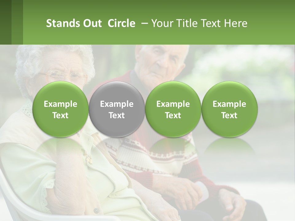 A Couple Of Elderly People Sitting On A Bench PowerPoint Template
