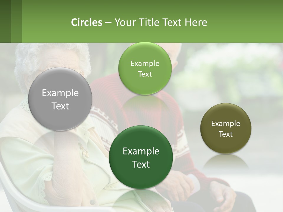 A Couple Of Elderly People Sitting On A Bench PowerPoint Template