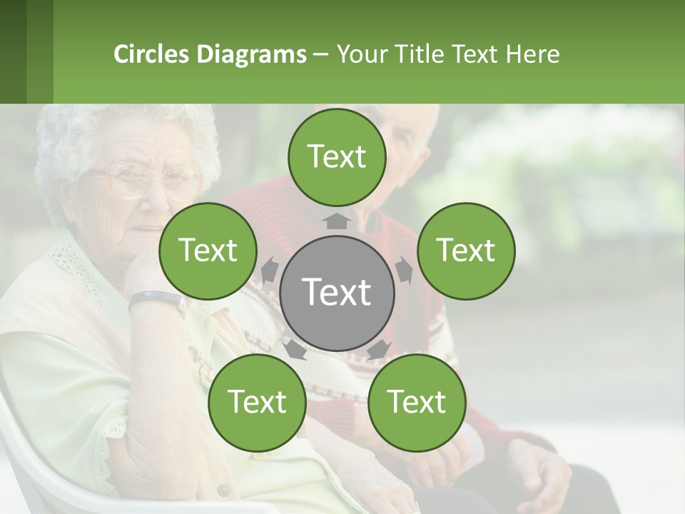 A Couple Of Elderly People Sitting On A Bench PowerPoint Template