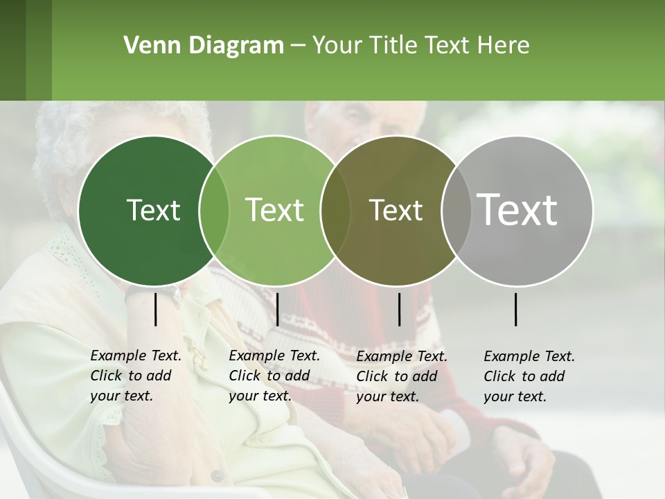 A Couple Of Elderly People Sitting On A Bench PowerPoint Template