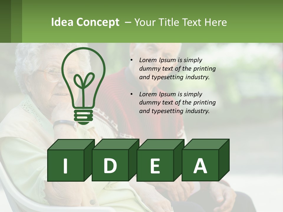 A Couple Of Elderly People Sitting On A Bench PowerPoint Template