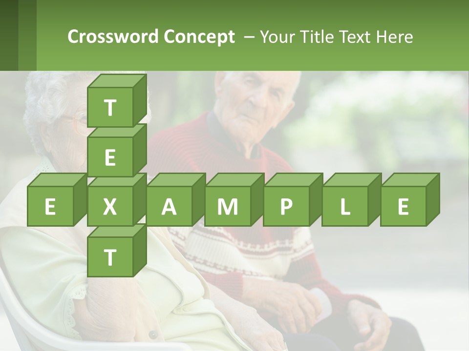 A Couple Of Elderly People Sitting On A Bench PowerPoint Template