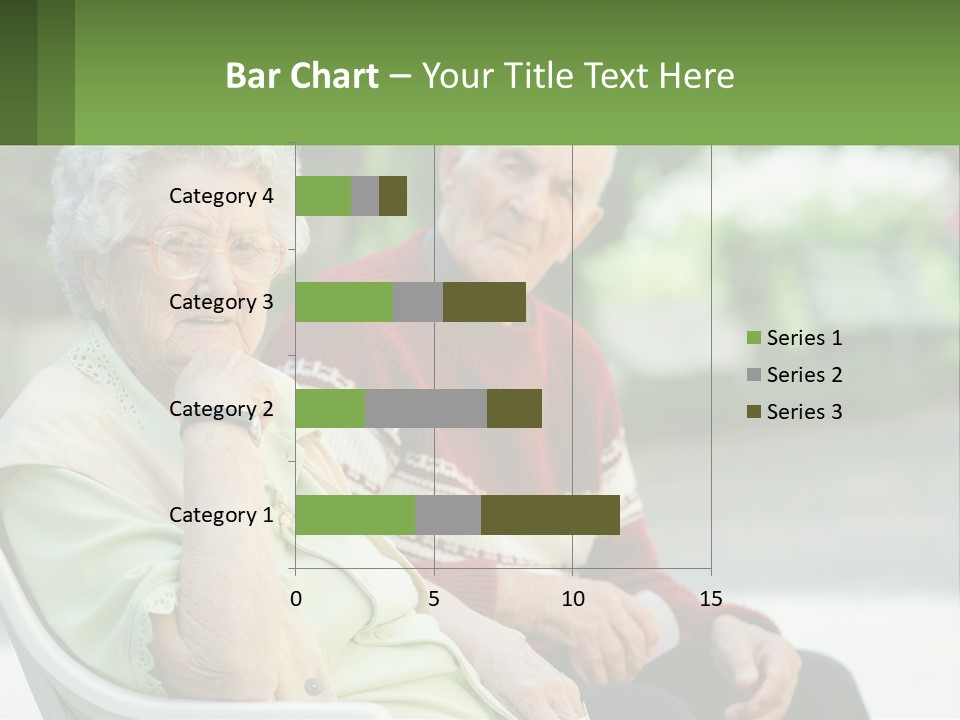 A Couple Of Elderly People Sitting On A Bench PowerPoint Template