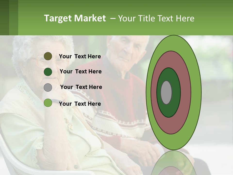 A Couple Of Elderly People Sitting On A Bench PowerPoint Template