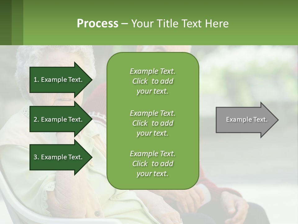 A Couple Of Elderly People Sitting On A Bench PowerPoint Template
