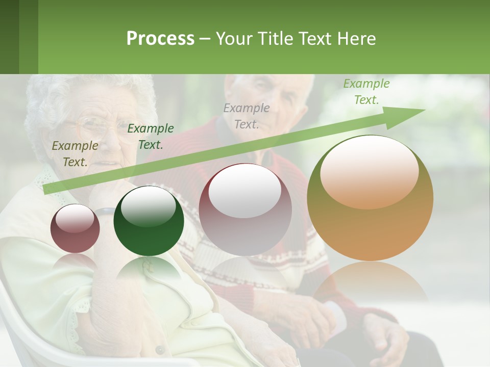 A Couple Of Elderly People Sitting On A Bench PowerPoint Template