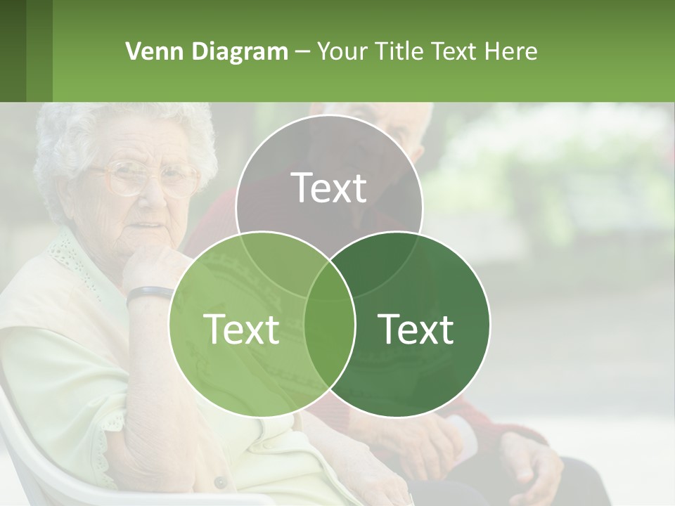 A Couple Of Elderly People Sitting On A Bench PowerPoint Template