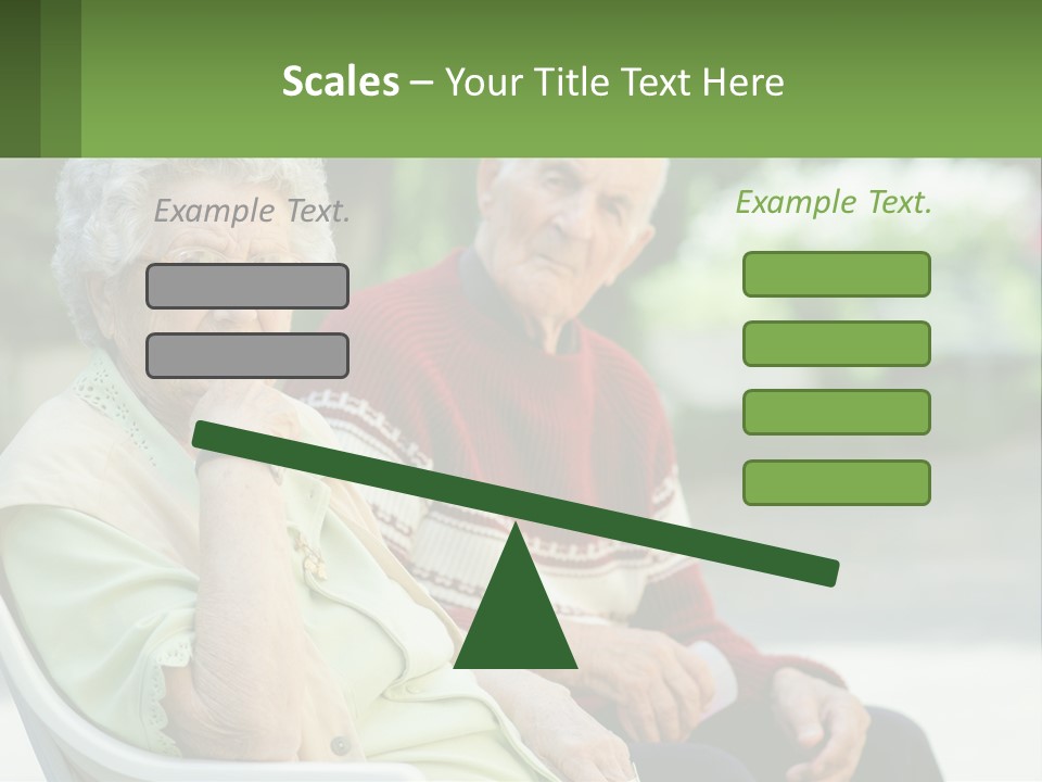 A Couple Of Elderly People Sitting On A Bench PowerPoint Template