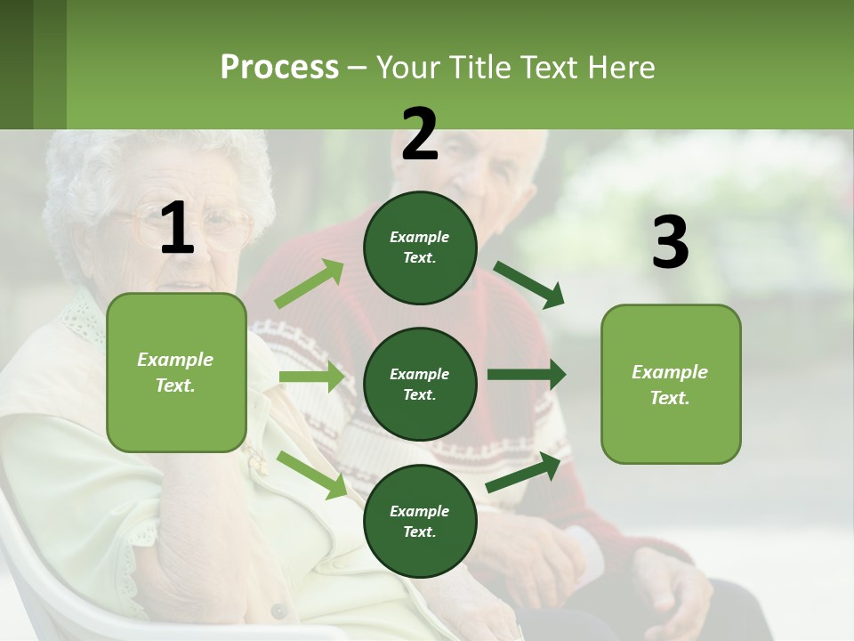 A Couple Of Elderly People Sitting On A Bench PowerPoint Template