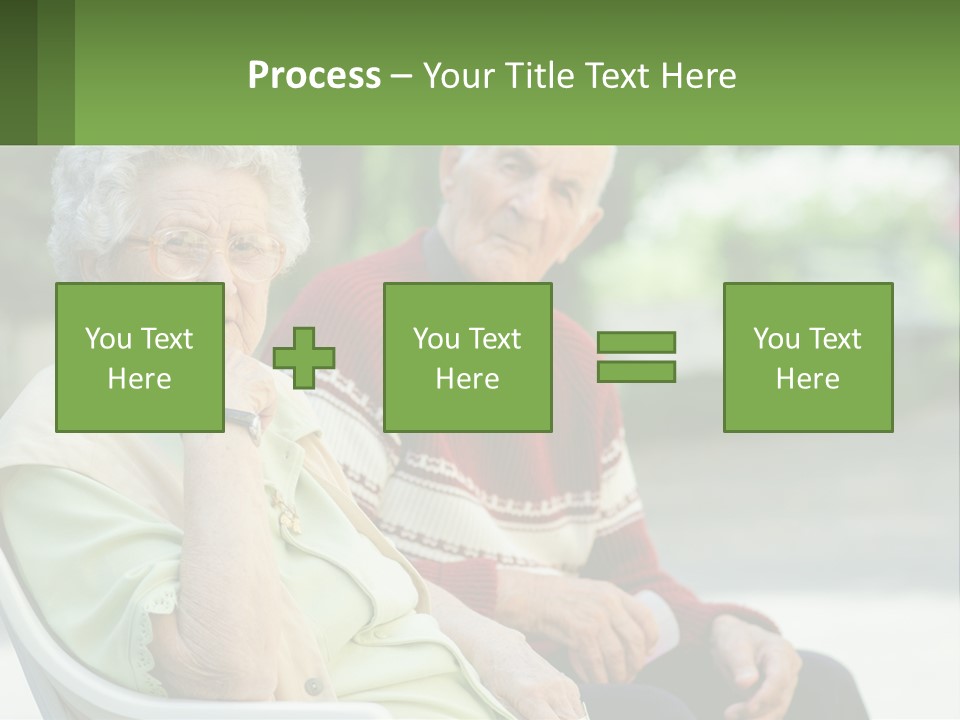 A Couple Of Elderly People Sitting On A Bench PowerPoint Template