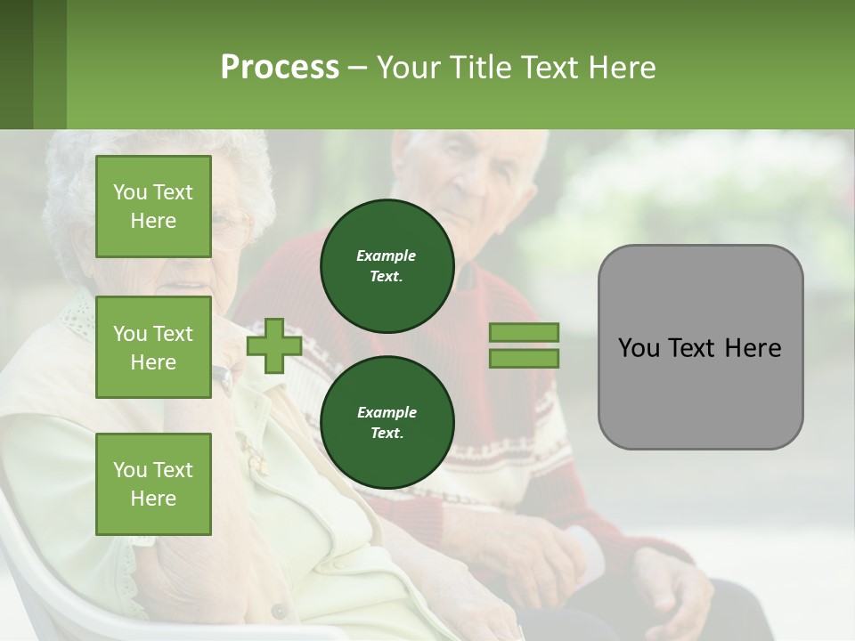 A Couple Of Elderly People Sitting On A Bench PowerPoint Template