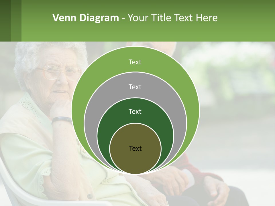 A Couple Of Elderly People Sitting On A Bench PowerPoint Template