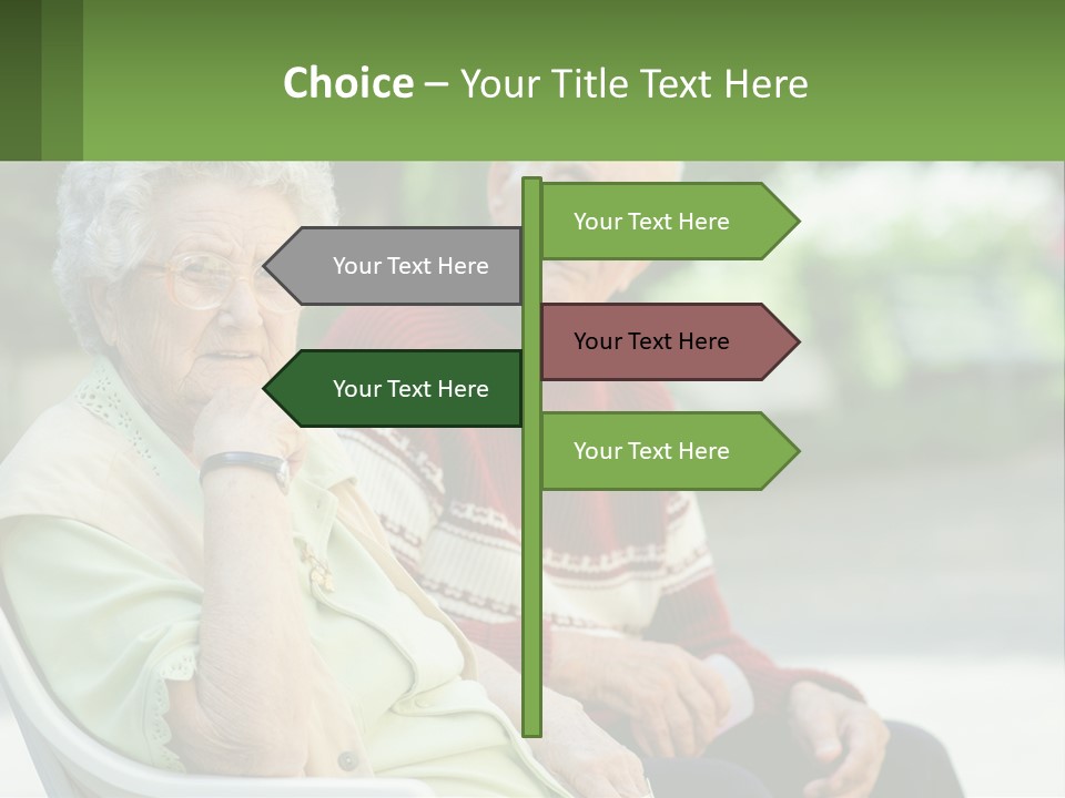 A Couple Of Elderly People Sitting On A Bench PowerPoint Template