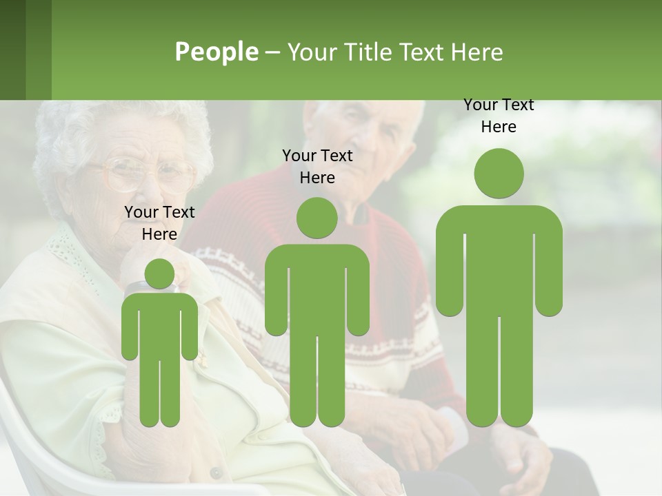 A Couple Of Elderly People Sitting On A Bench PowerPoint Template