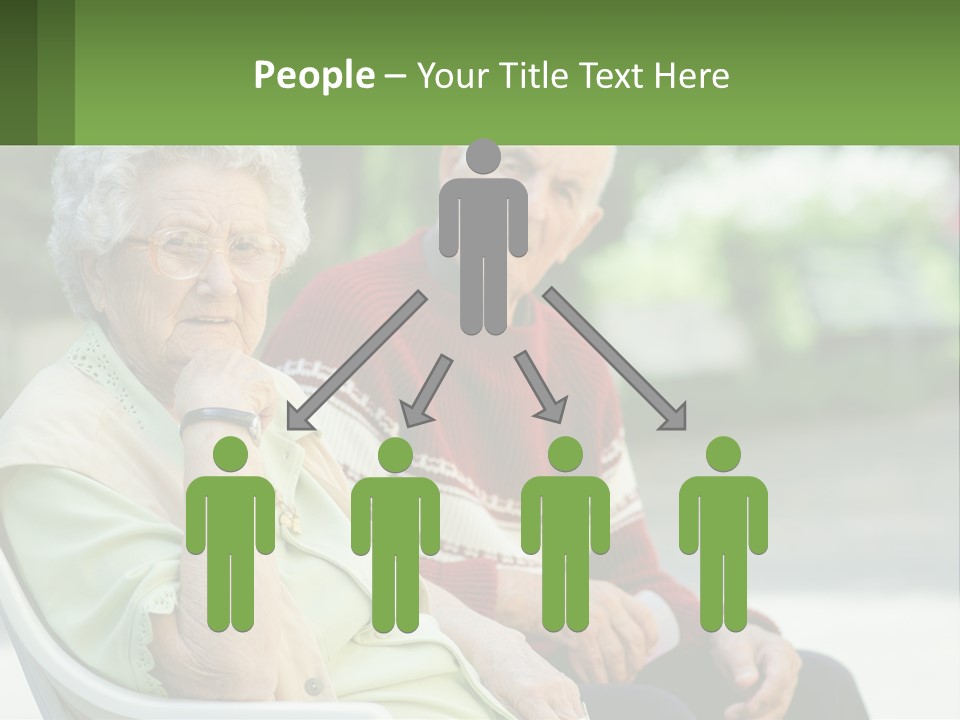 A Couple Of Elderly People Sitting On A Bench PowerPoint Template