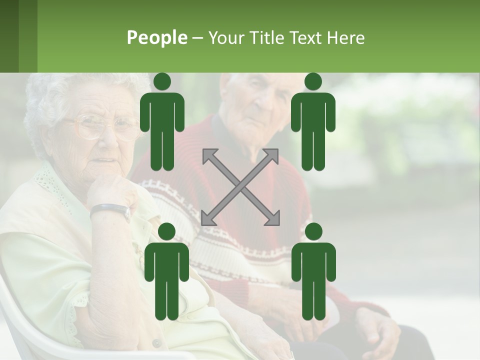 A Couple Of Elderly People Sitting On A Bench PowerPoint Template