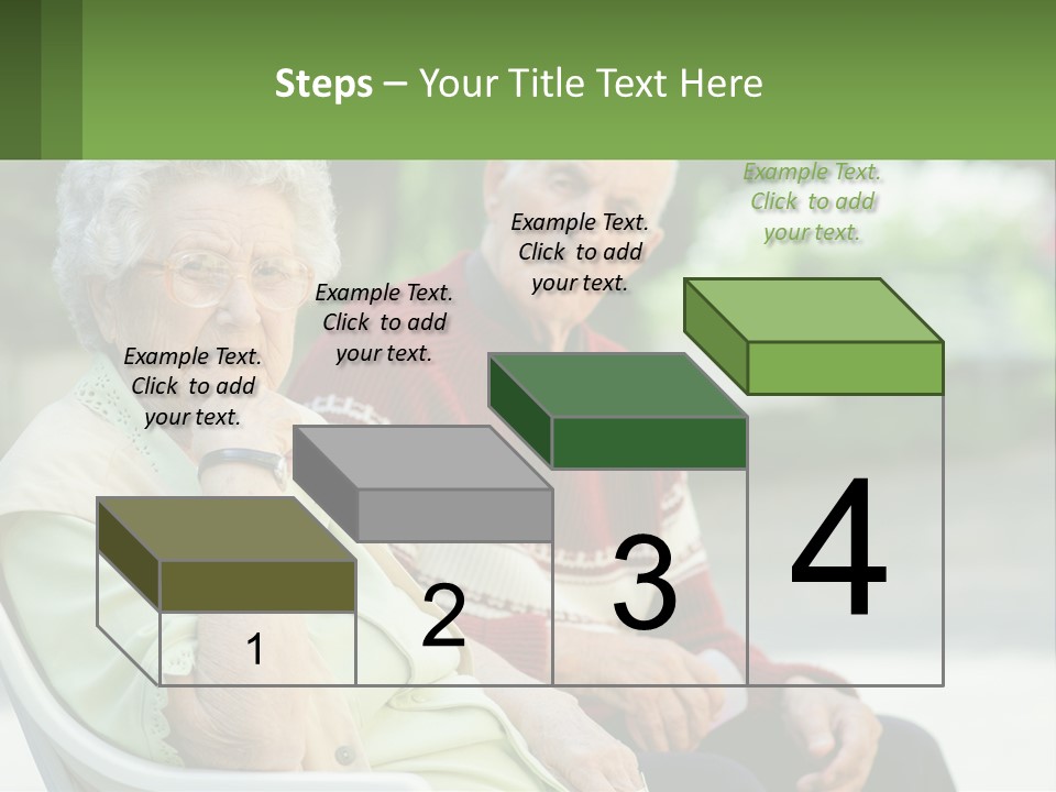 A Couple Of Elderly People Sitting On A Bench PowerPoint Template