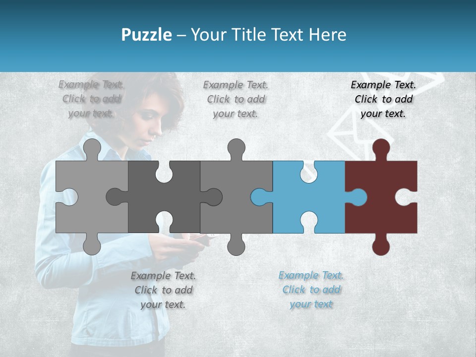 A Woman Holding A Cell Phone In Her Hands PowerPoint Template