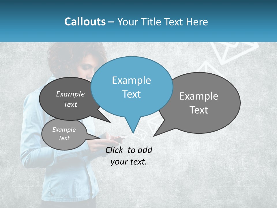 A Woman Holding A Cell Phone In Her Hands PowerPoint Template