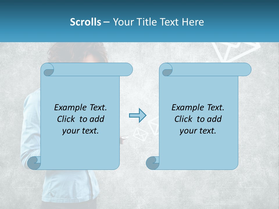 A Woman Holding A Cell Phone In Her Hands PowerPoint Template