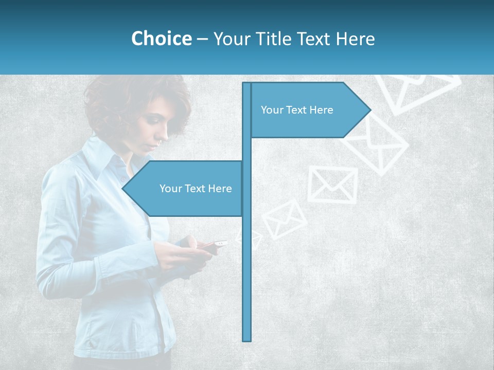 A Woman Holding A Cell Phone In Her Hands PowerPoint Template